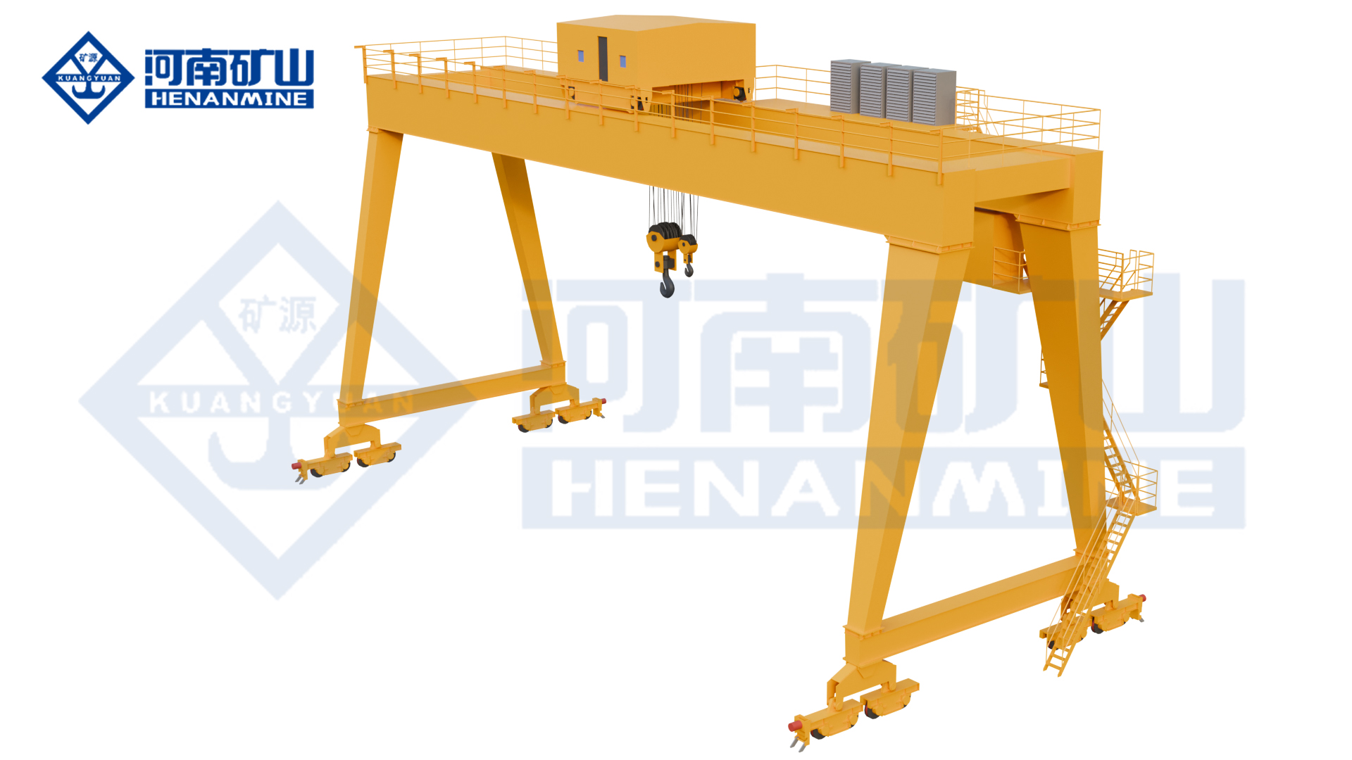 Double girder electric hoist gantry crane manufactured by Henan Mine Crane manufactured