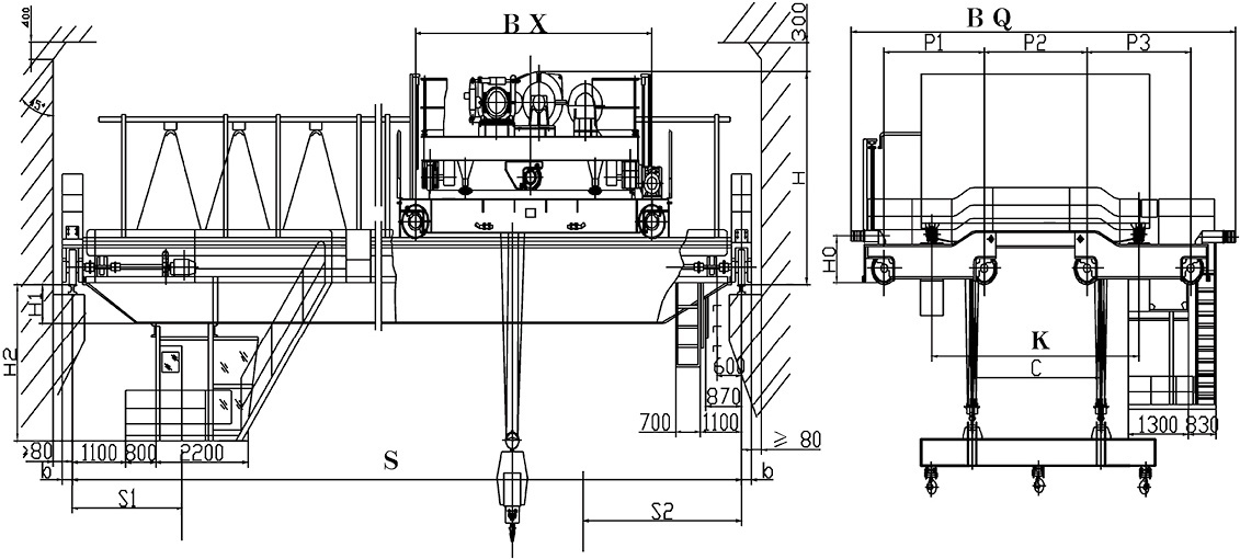 Grab Hook Dual Purpose Overhead Crane Henan Mine Crane Factory supply