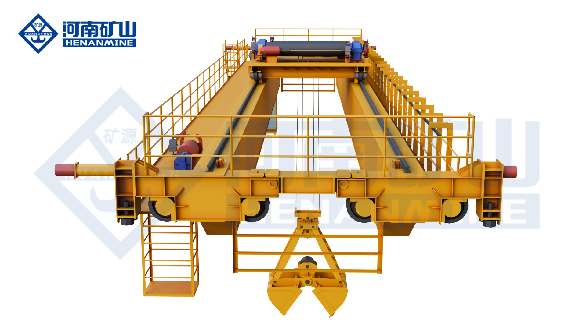 Intelligent Grab Double Girder Overhead Crane Henan Mine Factory supply