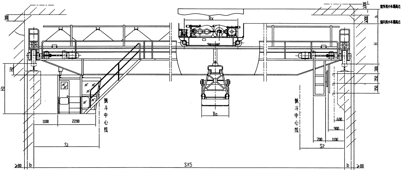 Intelligent Grab Double Girder Overhead Crane Henan Mine Factory supply