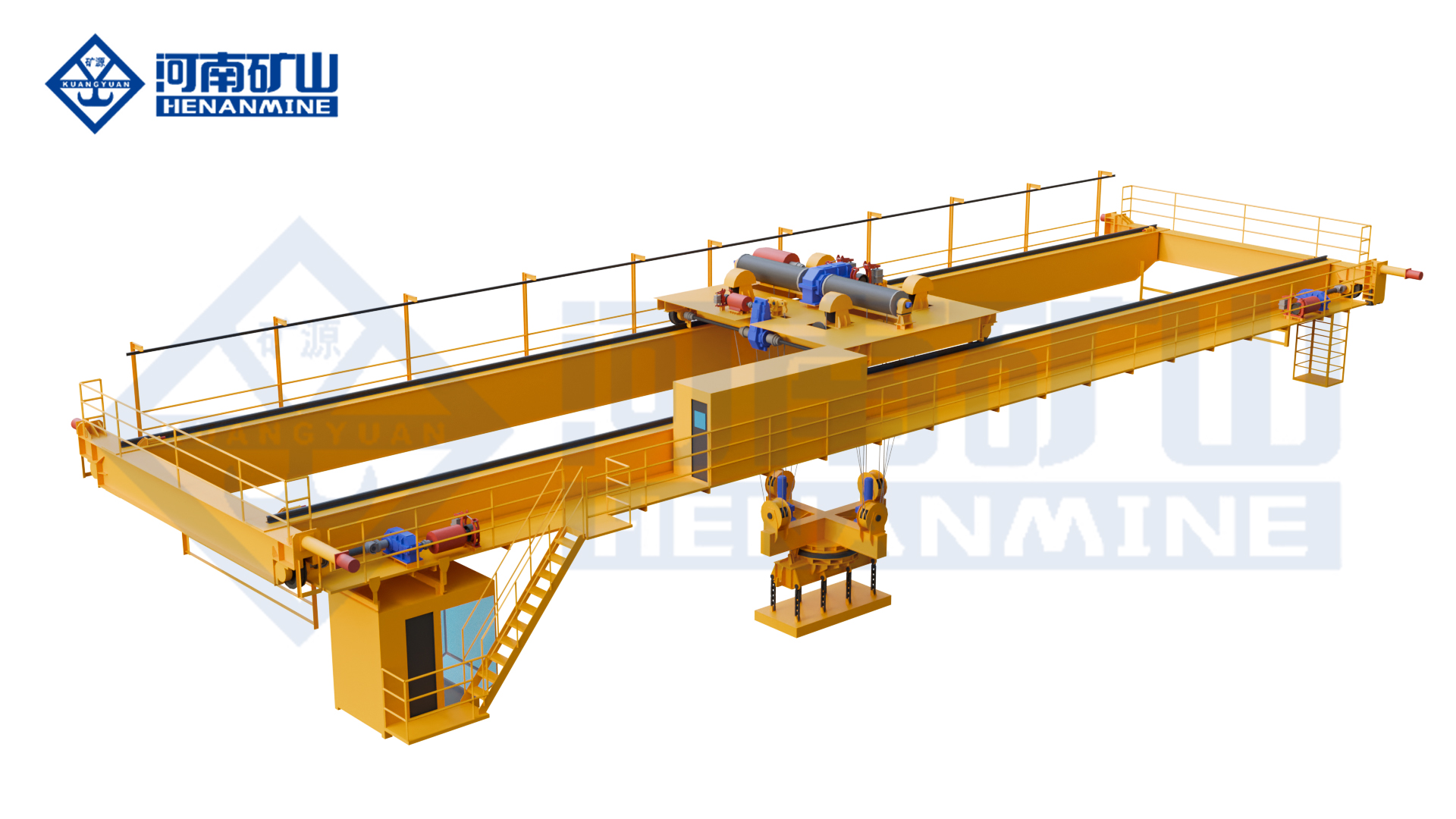 Lower Rotating Electromagnetic Hanging Girder Overhead Crane
